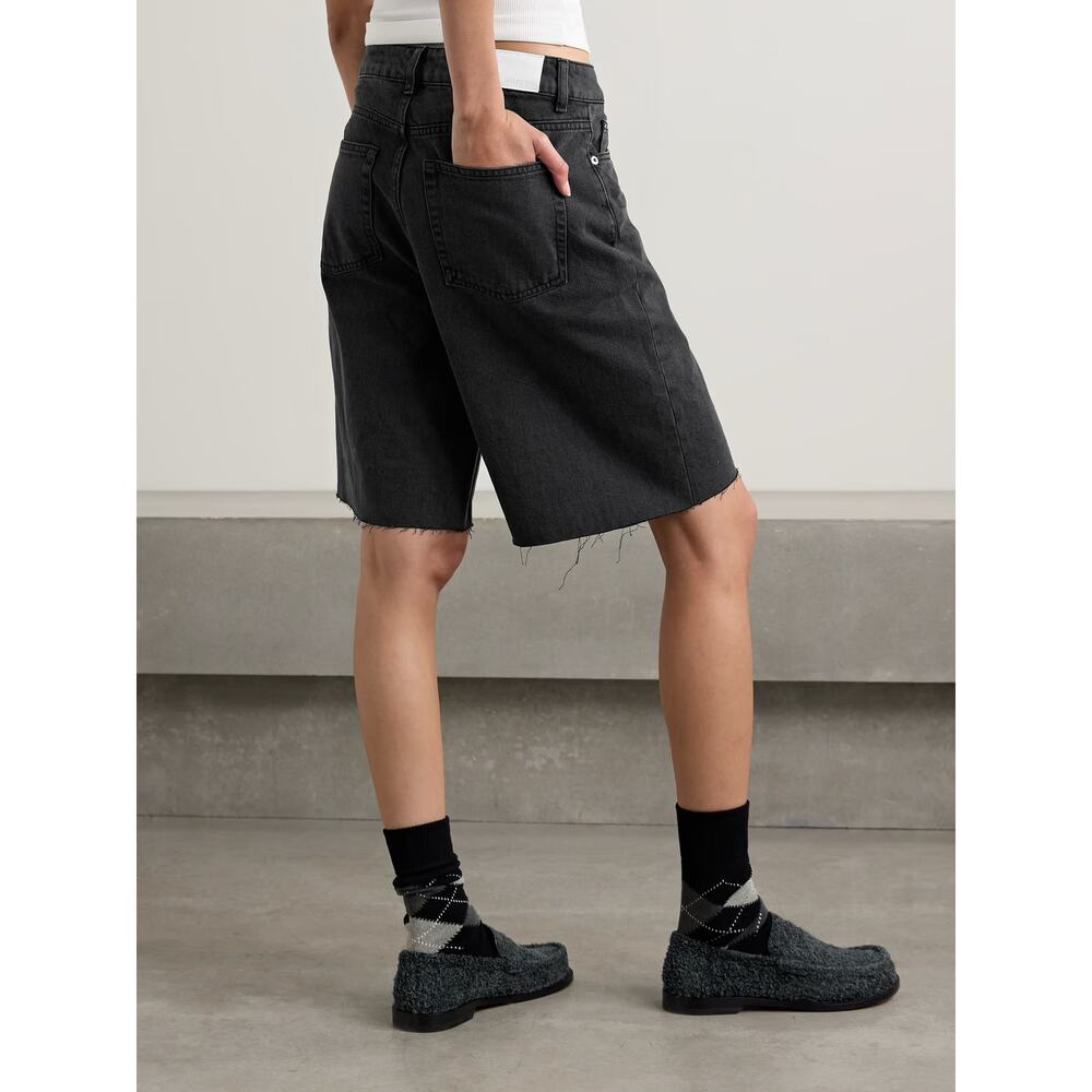 HALFBOY Black Denim Relaxed Bermuda Shorts Size 32 NWT - Picture 2 of 10